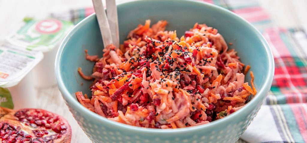 Salada de raízes maça romã yofu P03 | Auchan&Eu